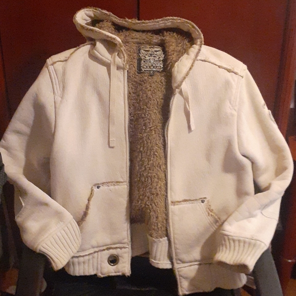 Sweater knit Cream hoodie - Picture 1 of 6